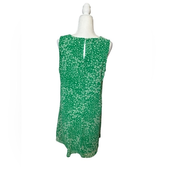 DKNY Kelly Green Pleated Sheer Lined Pullover Floral Sleeveless Dress Party 12 - Picture 4 of 9